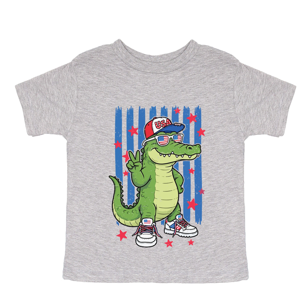 Patriotic Alligator Stripes - Toddler Short Sleeve Graphic product image 12