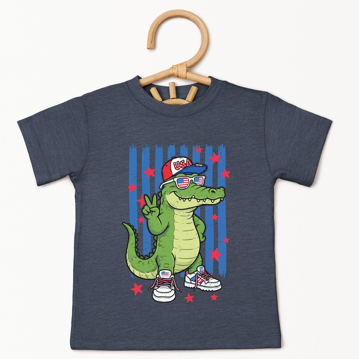 Patriotic Alligator Stripes - Toddler Short Sleeve Graphic product image 7