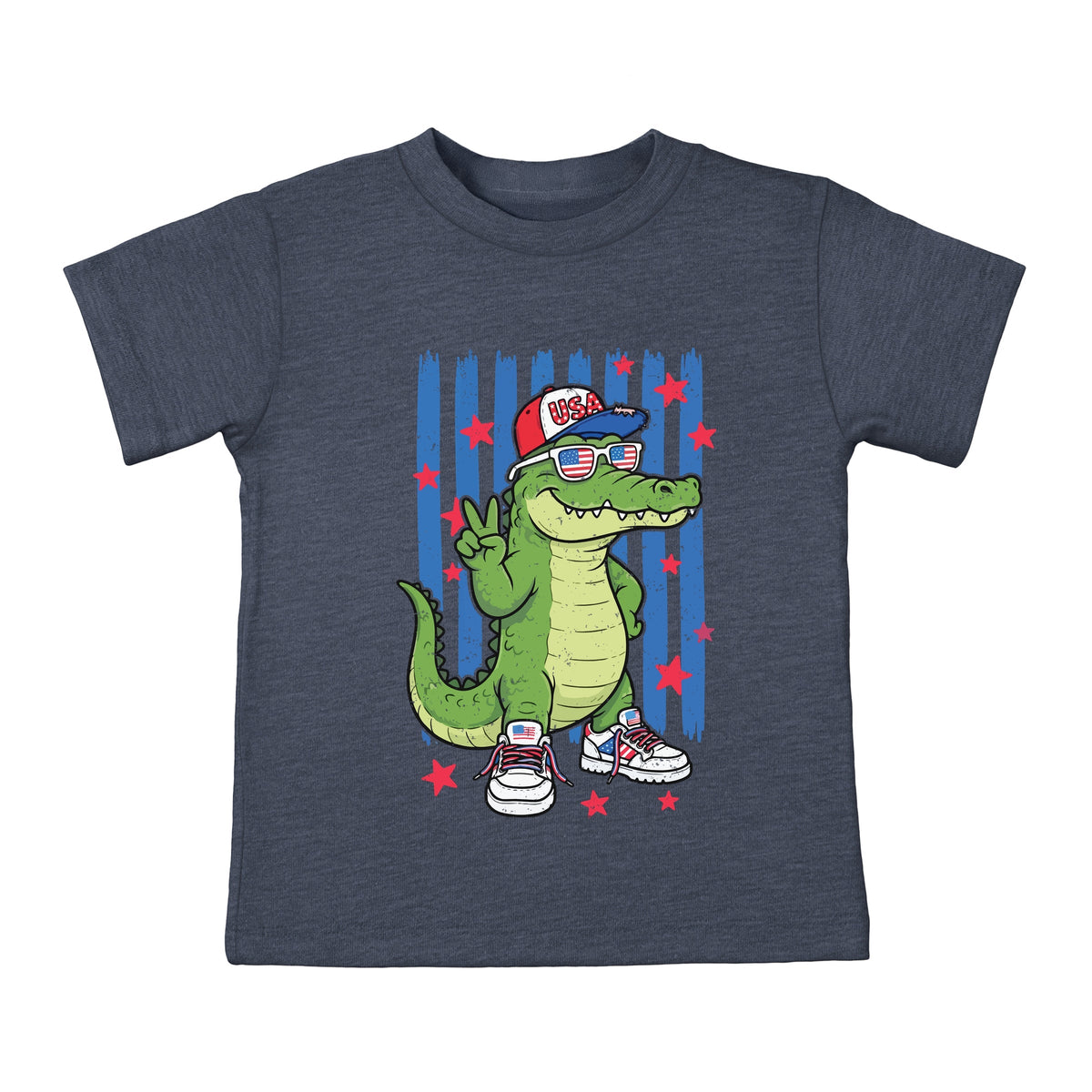 Patriotic Alligator Stripes - Toddler Short Sleeve Graphic product image 13