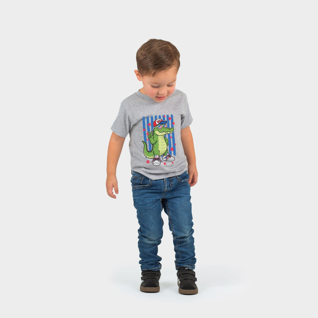 Patriotic Alligator Stripes - Toddler Short Sleeve Graphic product image 5