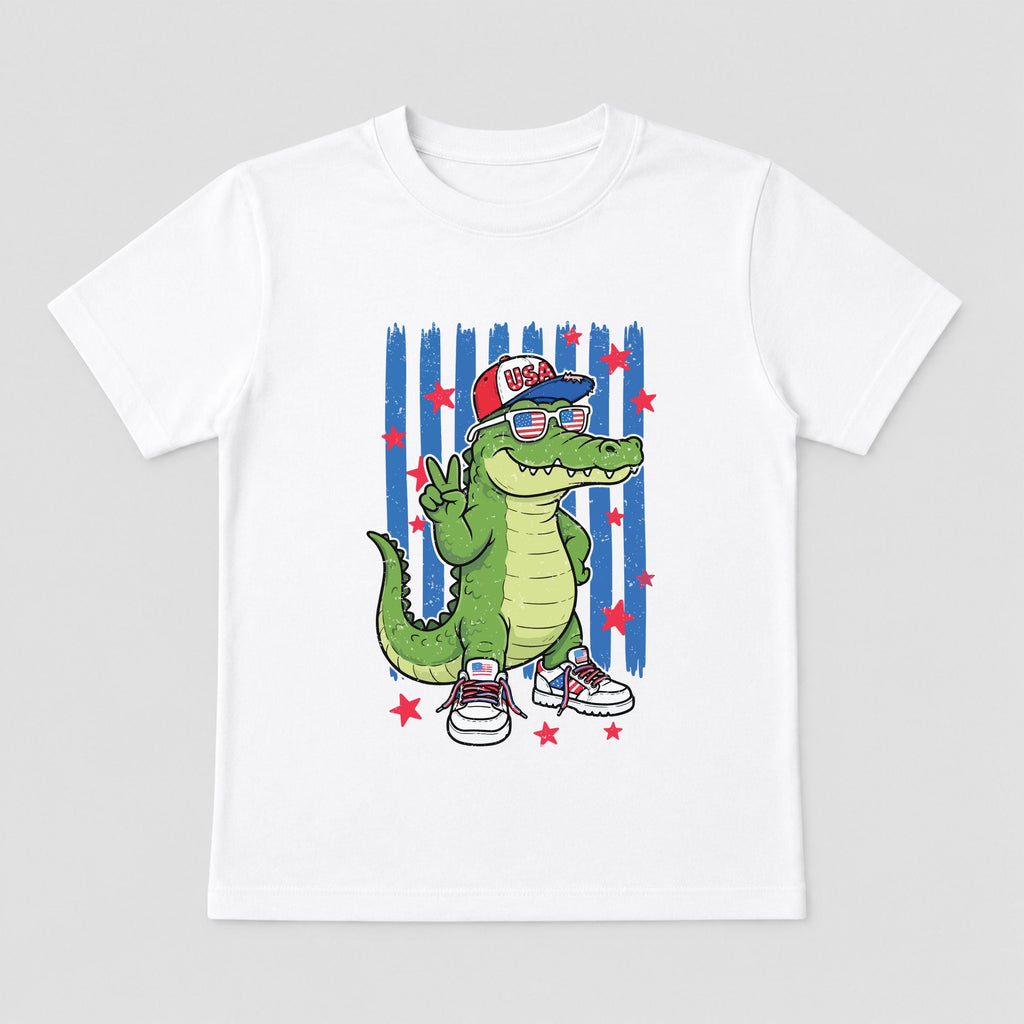 Patriotic Alligator Stripes - Toddler Short Sleeve Graphic product image 2