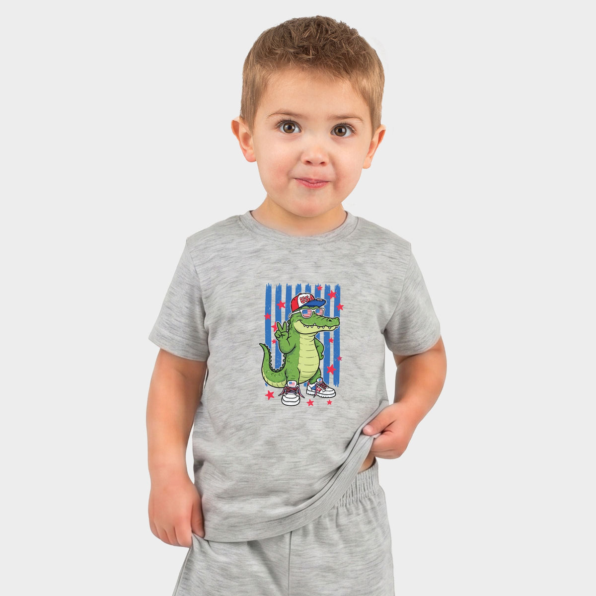 Patriotic Alligator Stripes - Toddler Crew Shorts Set of 2 product image 4