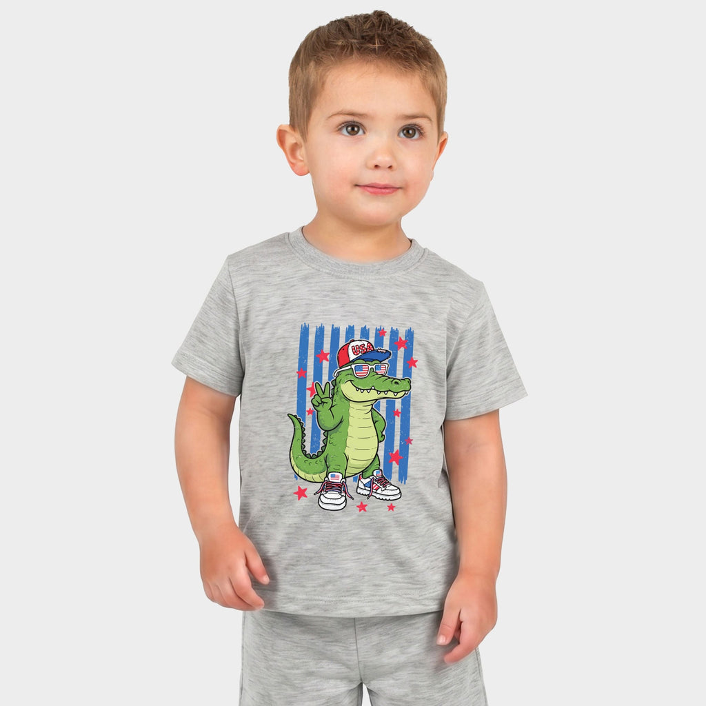 Patriotic Alligator Stripes - Toddler Crew Shorts Set of 2 product image 5