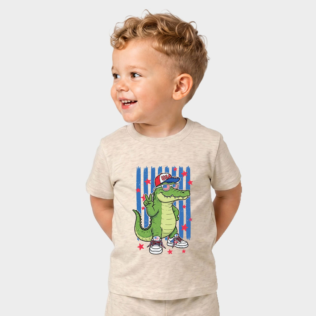 Patriotic Alligator Stripes - Toddler Crew Shorts Set of 2 product image 1