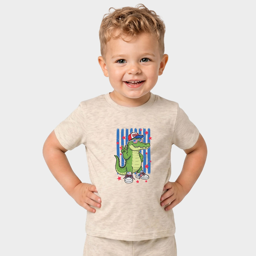Patriotic Alligator Stripes - Toddler Crew Shorts Set of 2 product image 9