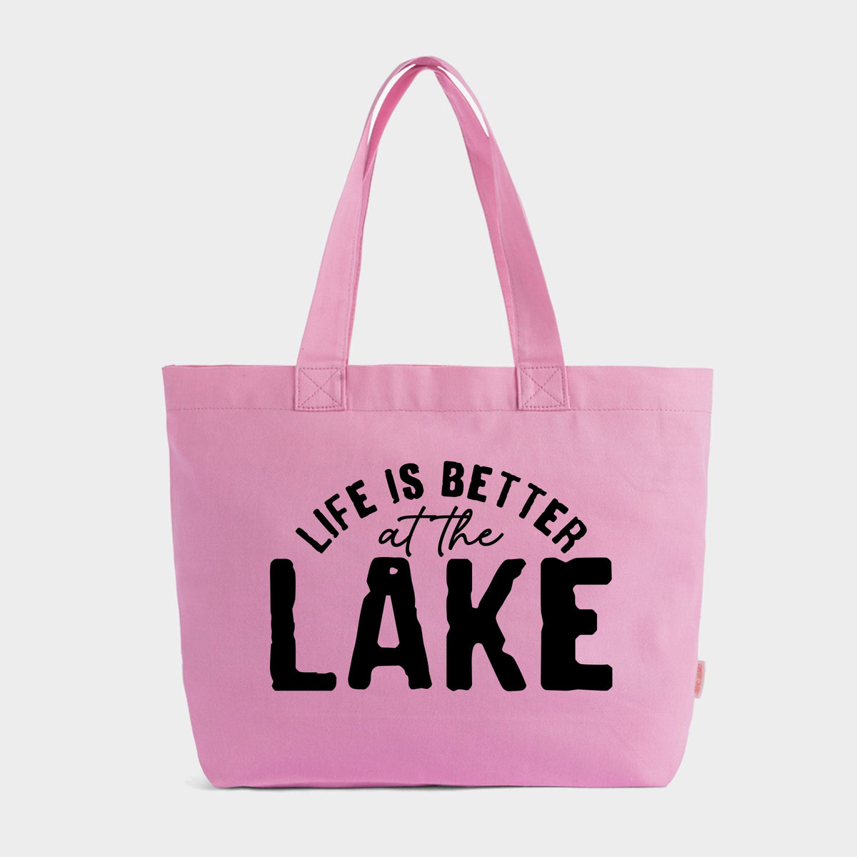 Life Is Better At The Lake Curved - Zippered Canvas Tote