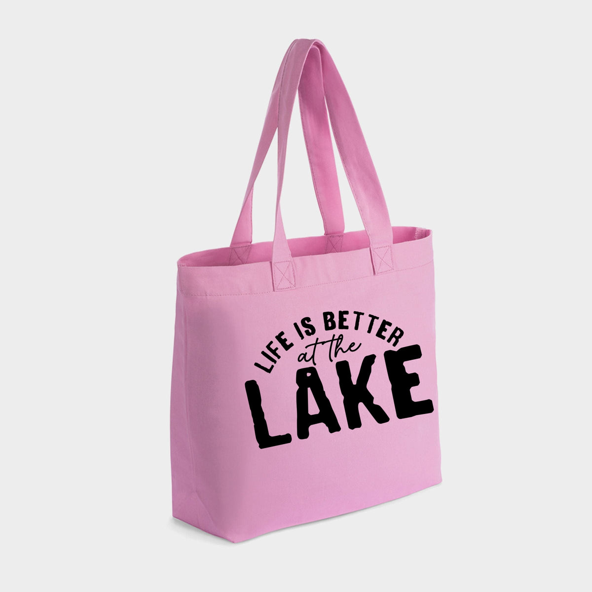 Life Is Better At The Lake Curved - Zippered Canvas Tote