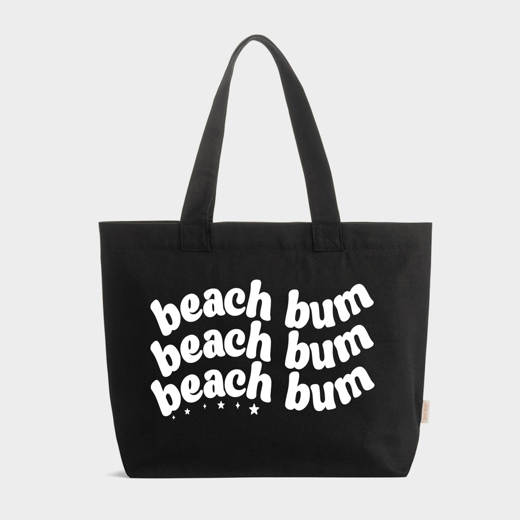 Beach Bum Wavy - Zippered Canvas Tote