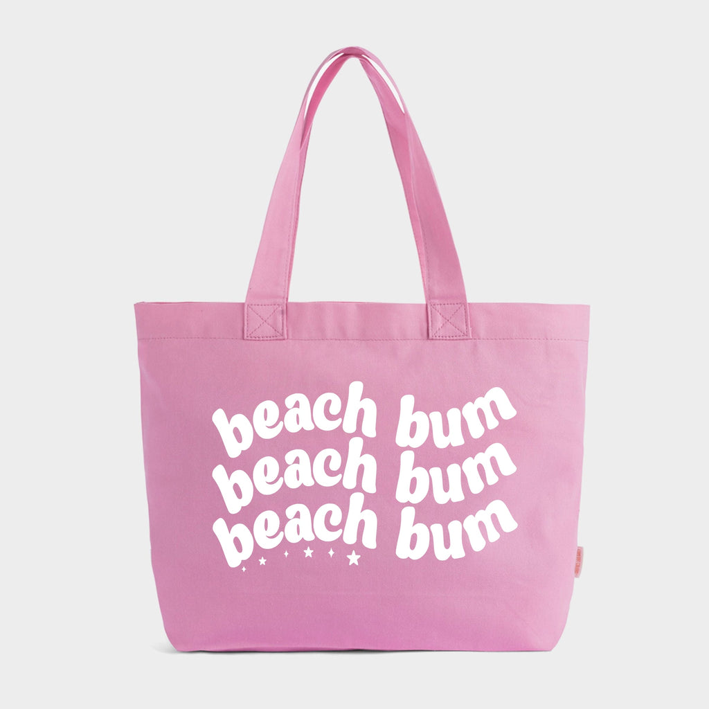 Beach Bum Wavy - Zippered Canvas Tote