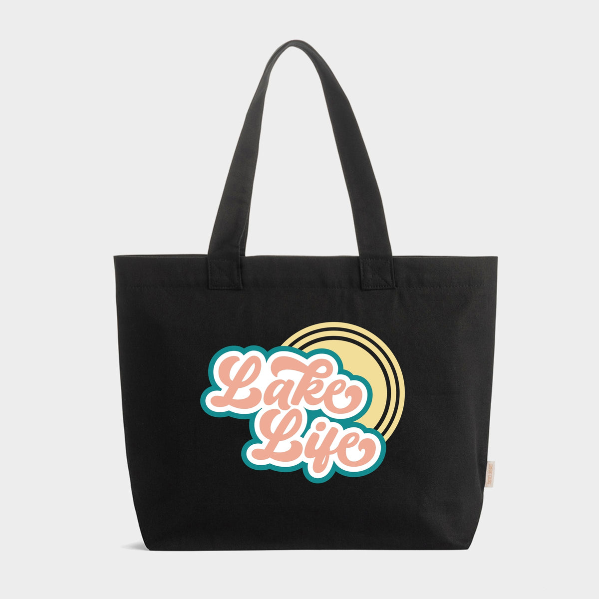 Lake Life Sun Colorful - Zippered Canvas Tote