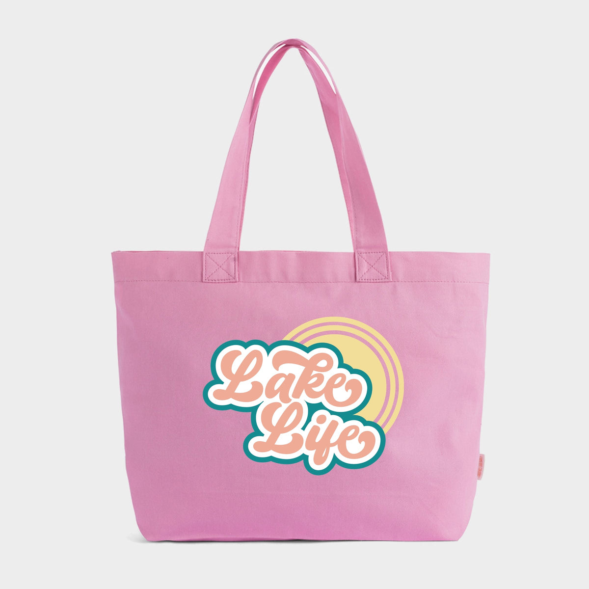 Lake Life Sun Colorful - Zippered Canvas Tote