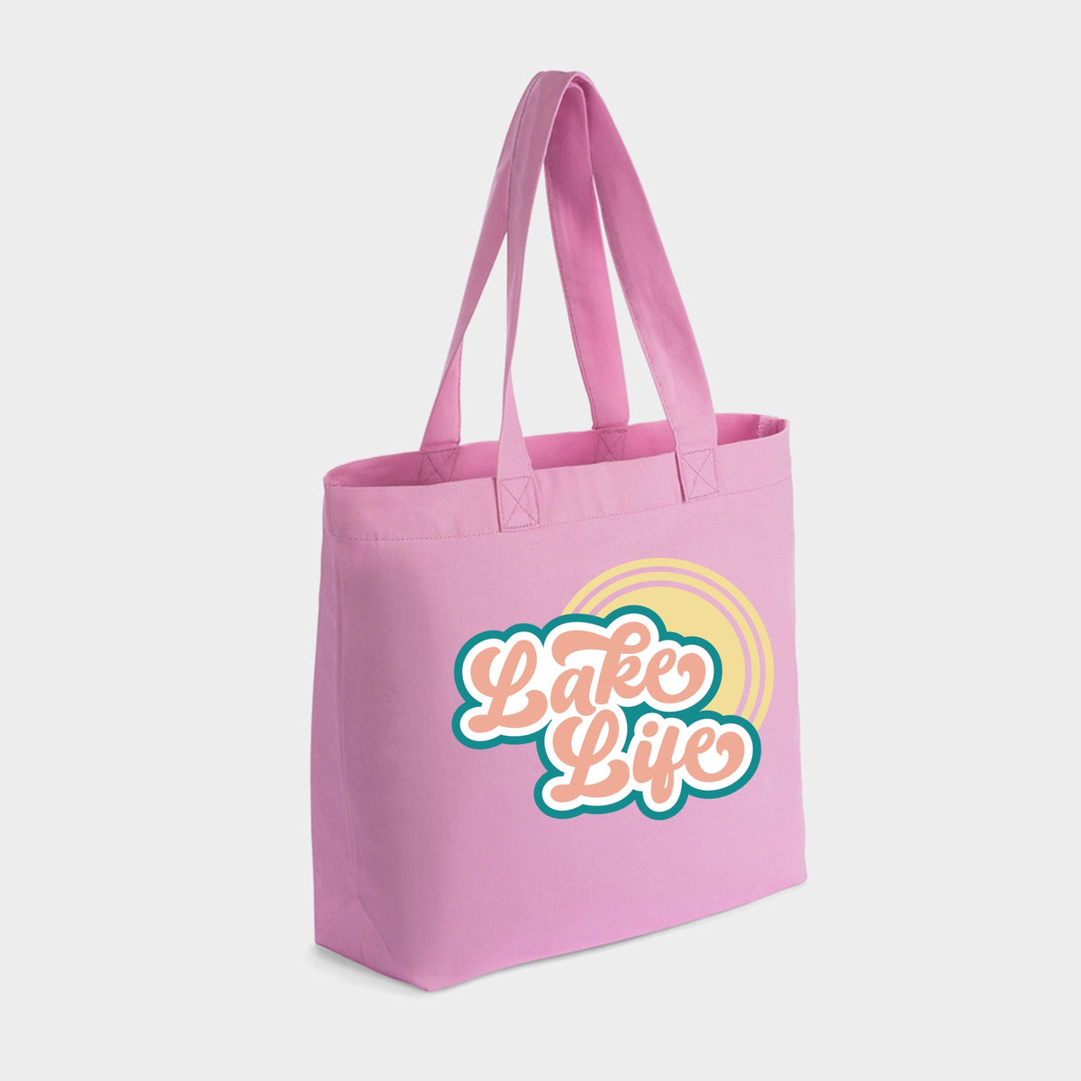 Lake Life Sun Colorful - Zippered Canvas Tote