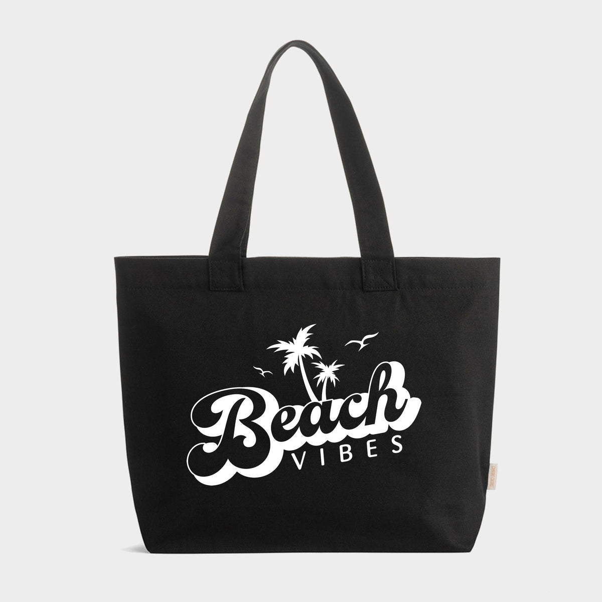 Beach Vibes Palm Trees - Zippered Canvas Tote