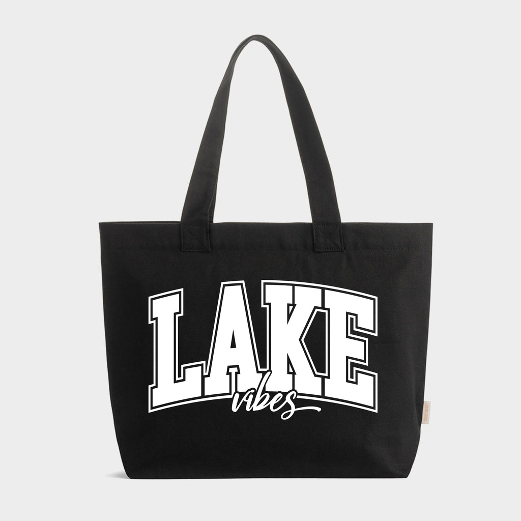 Varsity Lake Vibes - Zippered Canvas Tote