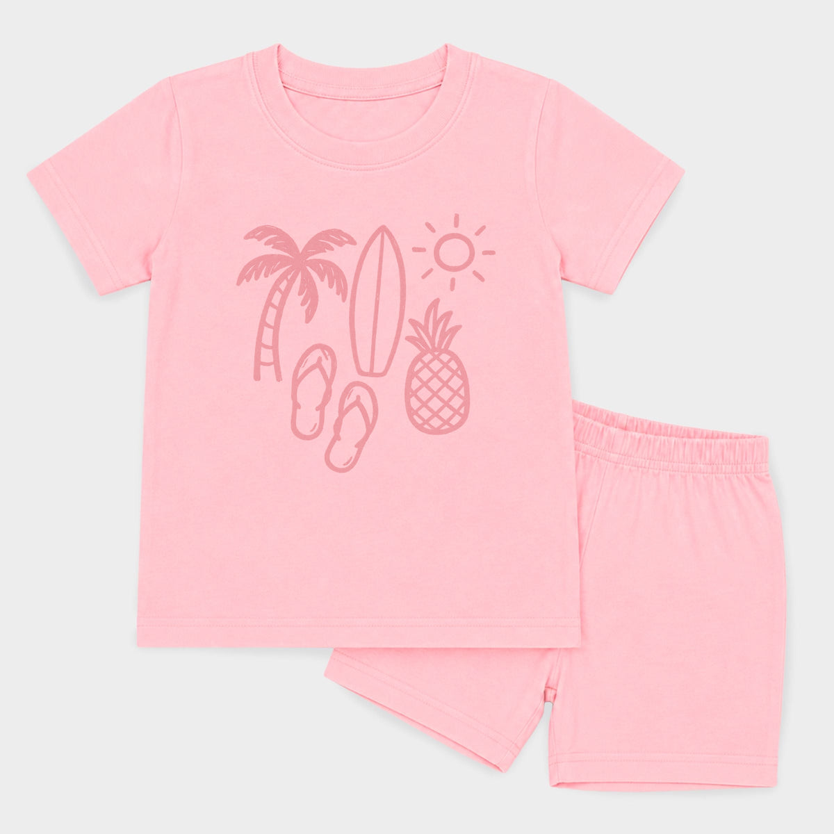Beach Elements Outline - Toddler Crew Shorts Set product image 11