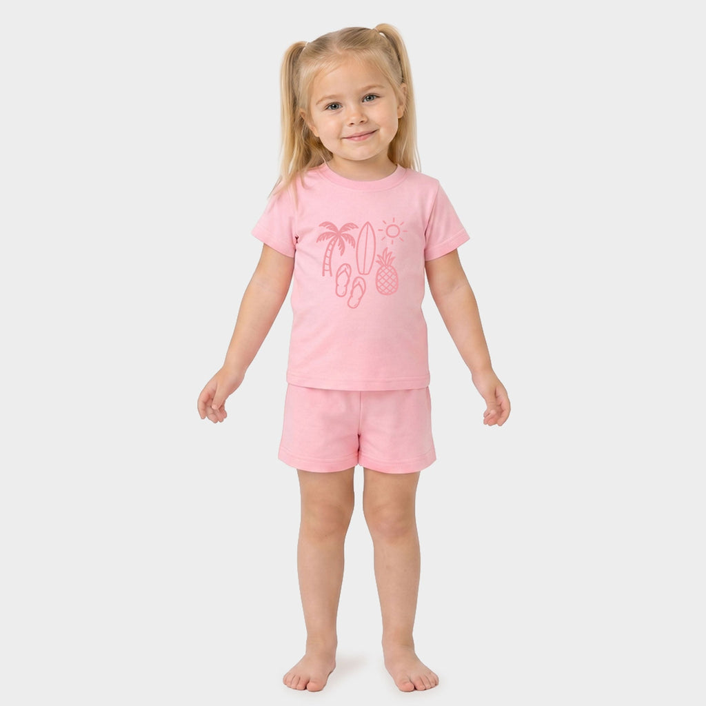 Beach Elements Outline - Toddler Crew Shorts Set product image 3
