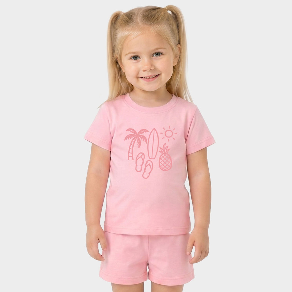 Beach Elements Outline - Toddler Crew Shorts Set product image 1