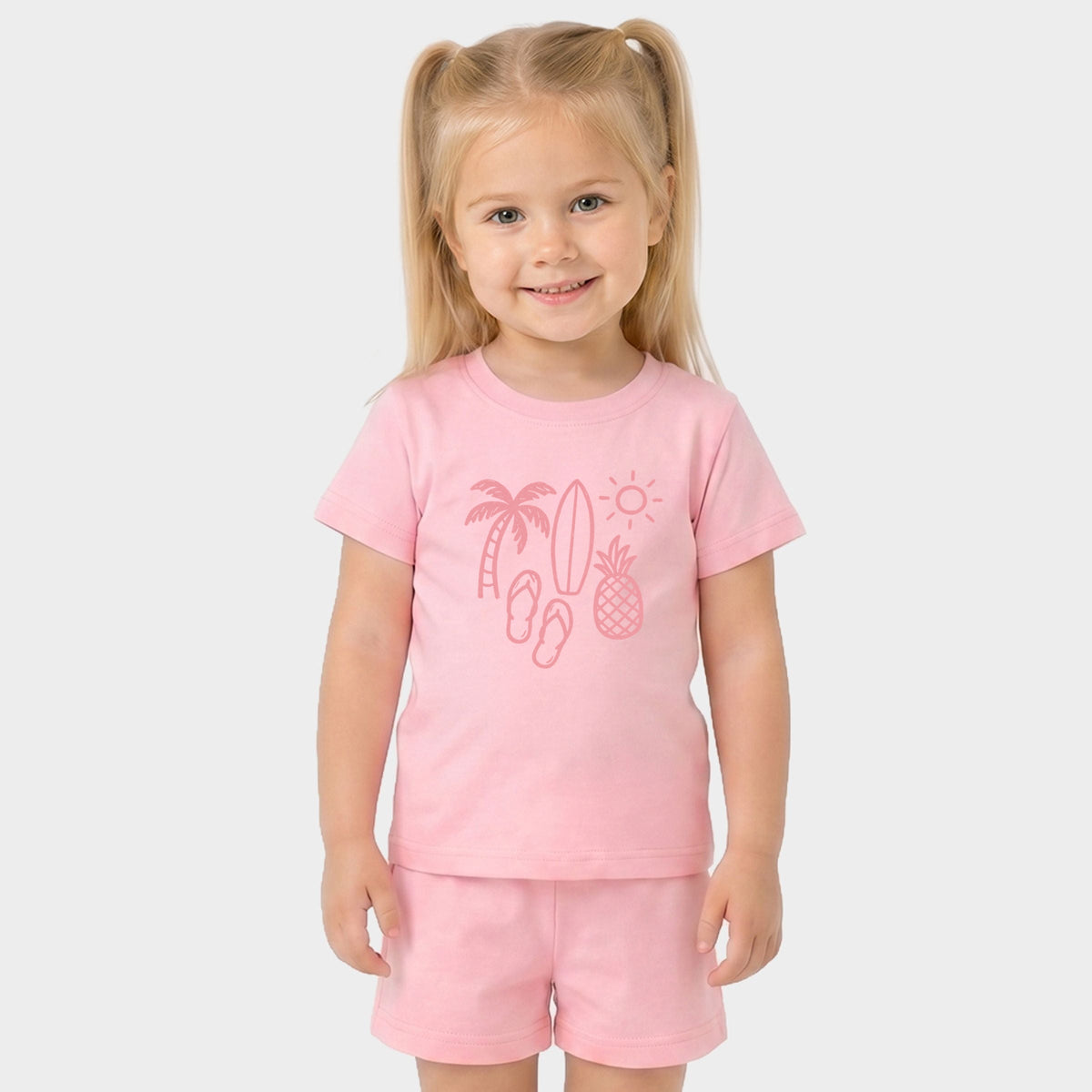 Beach Elements Outline - Toddler Crew Shorts Set product image 1