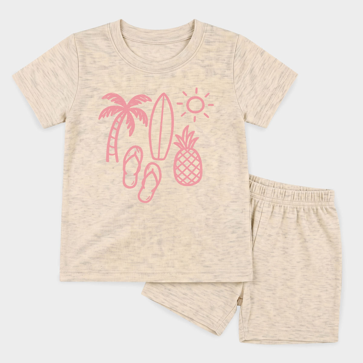 Beach Elements Outline - Toddler Crew Shorts Set product image 13