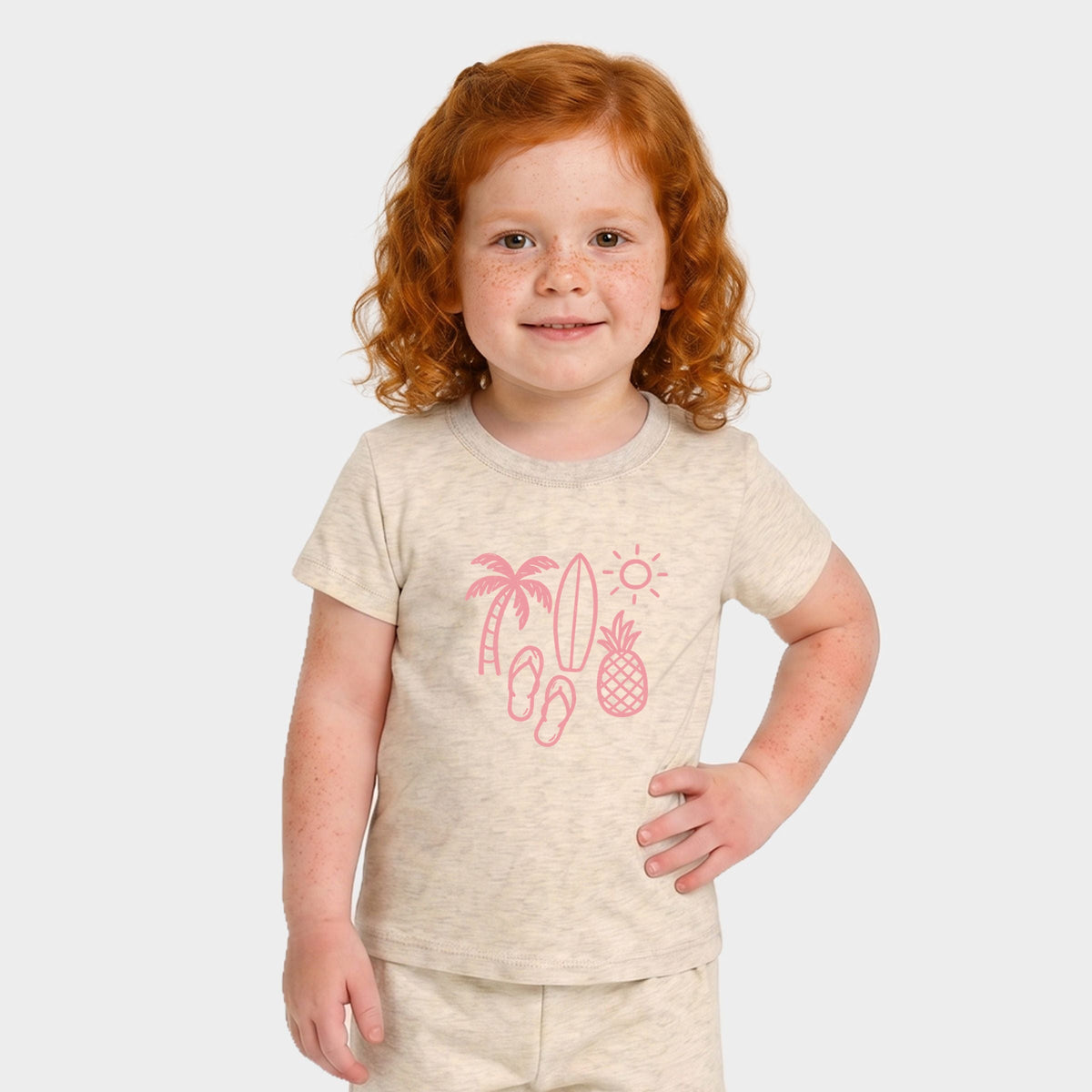 Beach Elements Outline - Toddler Crew Shorts Set product image 9