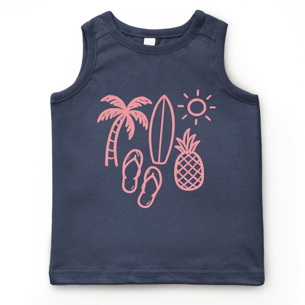 Beach Elements Outline - Youth Tank Top