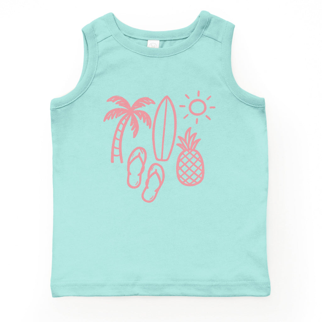 Beach Elements Outline - Youth Tank Top