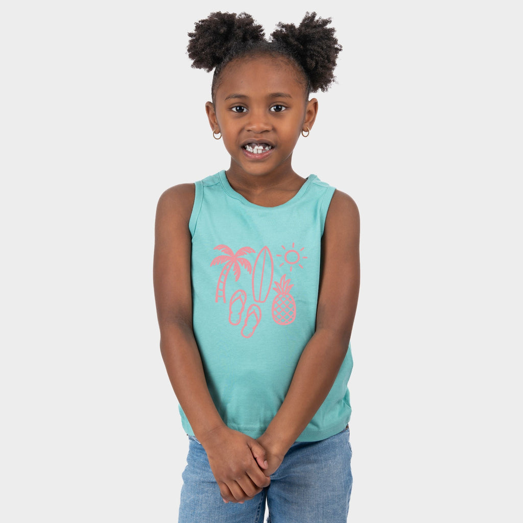Beach Elements Outline - Youth Tank Top