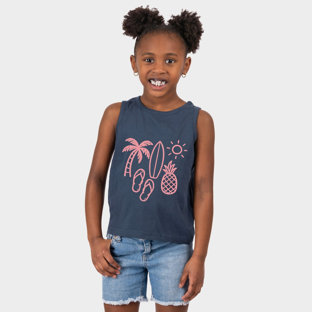 Beach Elements Outline - Youth Tank Top