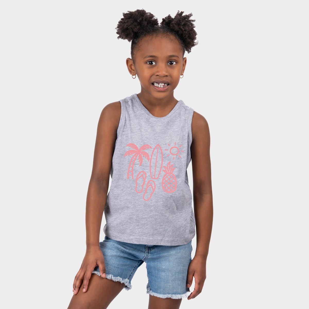 Beach Elements Outline - Youth Tank Top