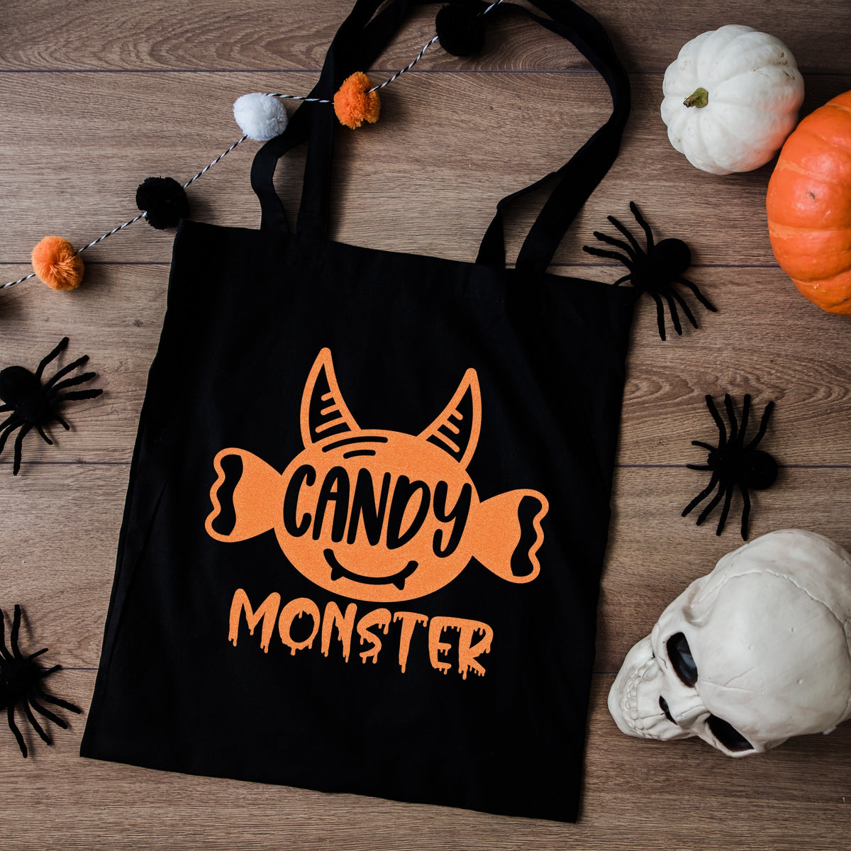 Candy Monster Horns Glitter - Canvas Tote