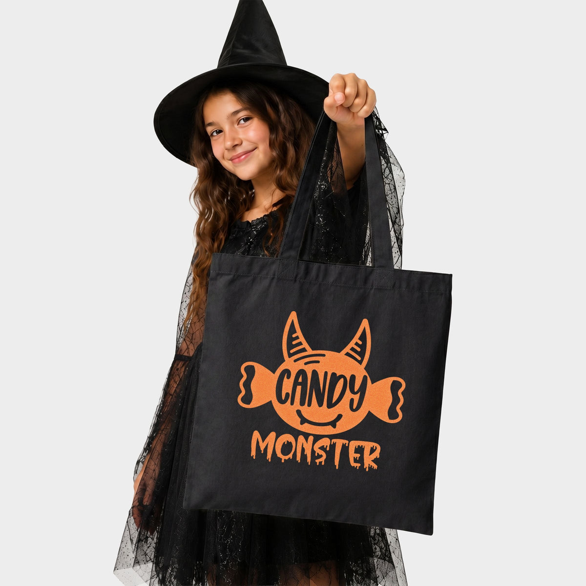 Candy Monster Horns Glitter - Canvas Tote