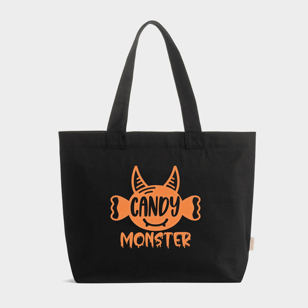 Candy Monster Horns Glitter - Zippered Canvas Tote