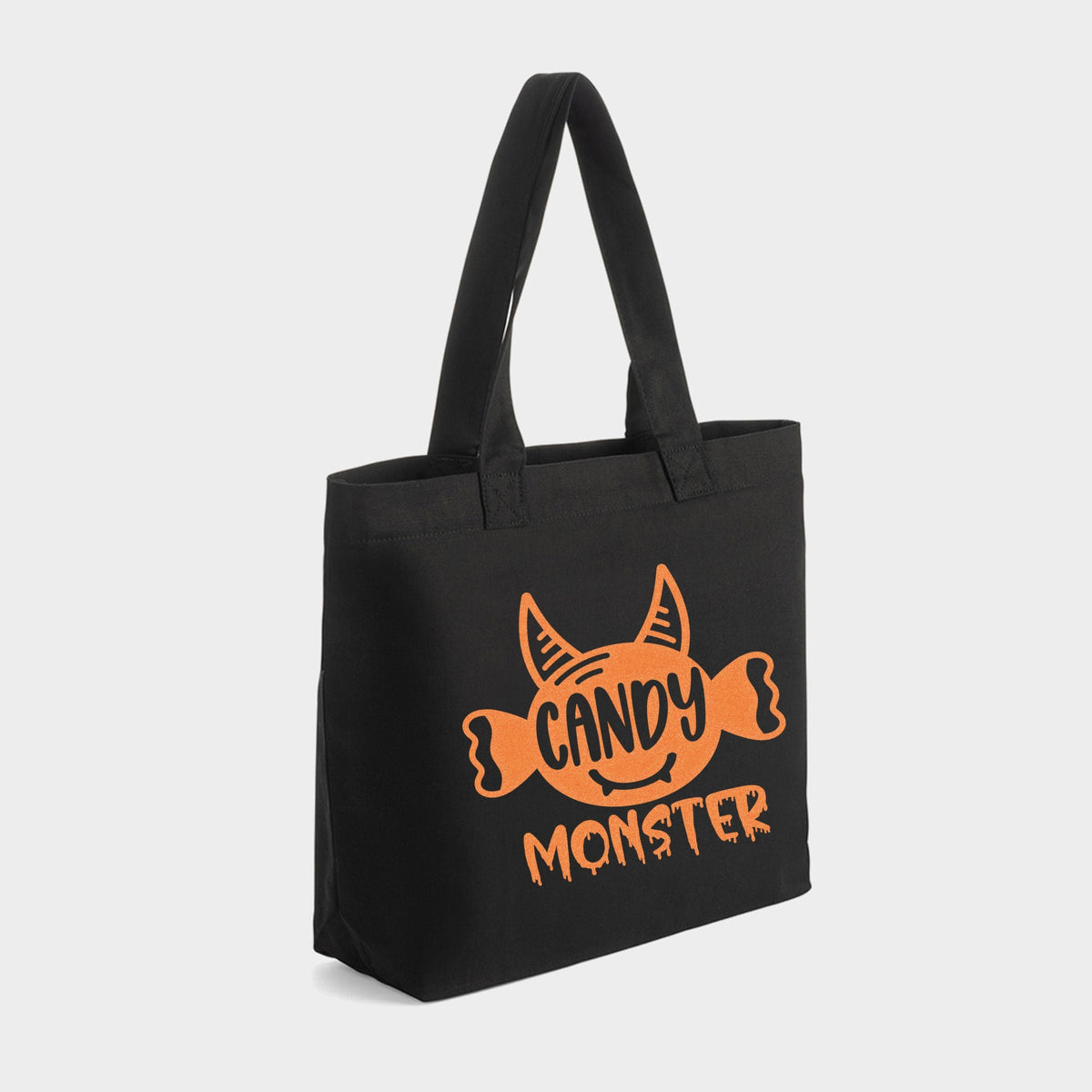 Candy Monster Horns Glitter - Zippered Canvas Tote