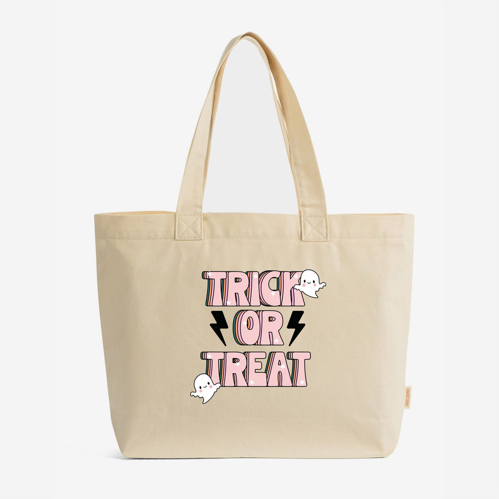 Trick Or Treat Lightning Bolt - Zippered Canvas Tote