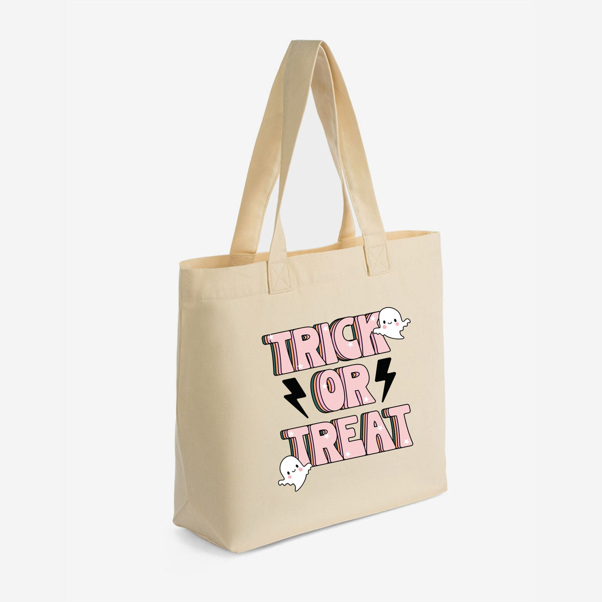 Trick Or Treat Lightning Bolt - Zippered Canvas Tote