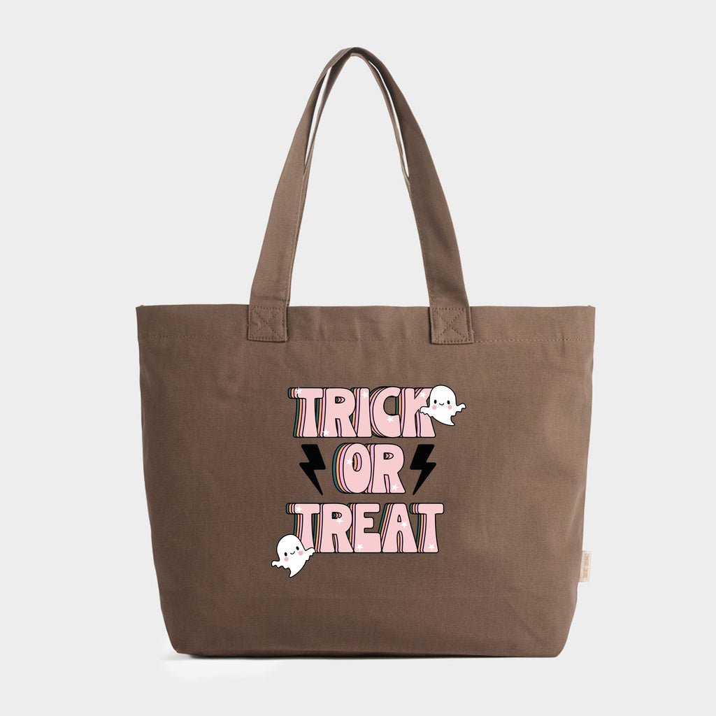 Trick Or Treat Lightning Bolt - Zippered Canvas Tote