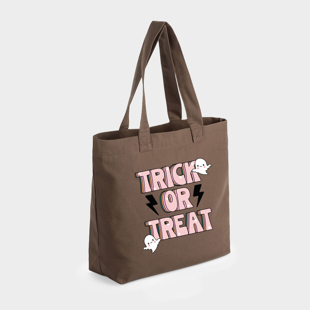 Trick Or Treat Lightning Bolt - Zippered Canvas Tote
