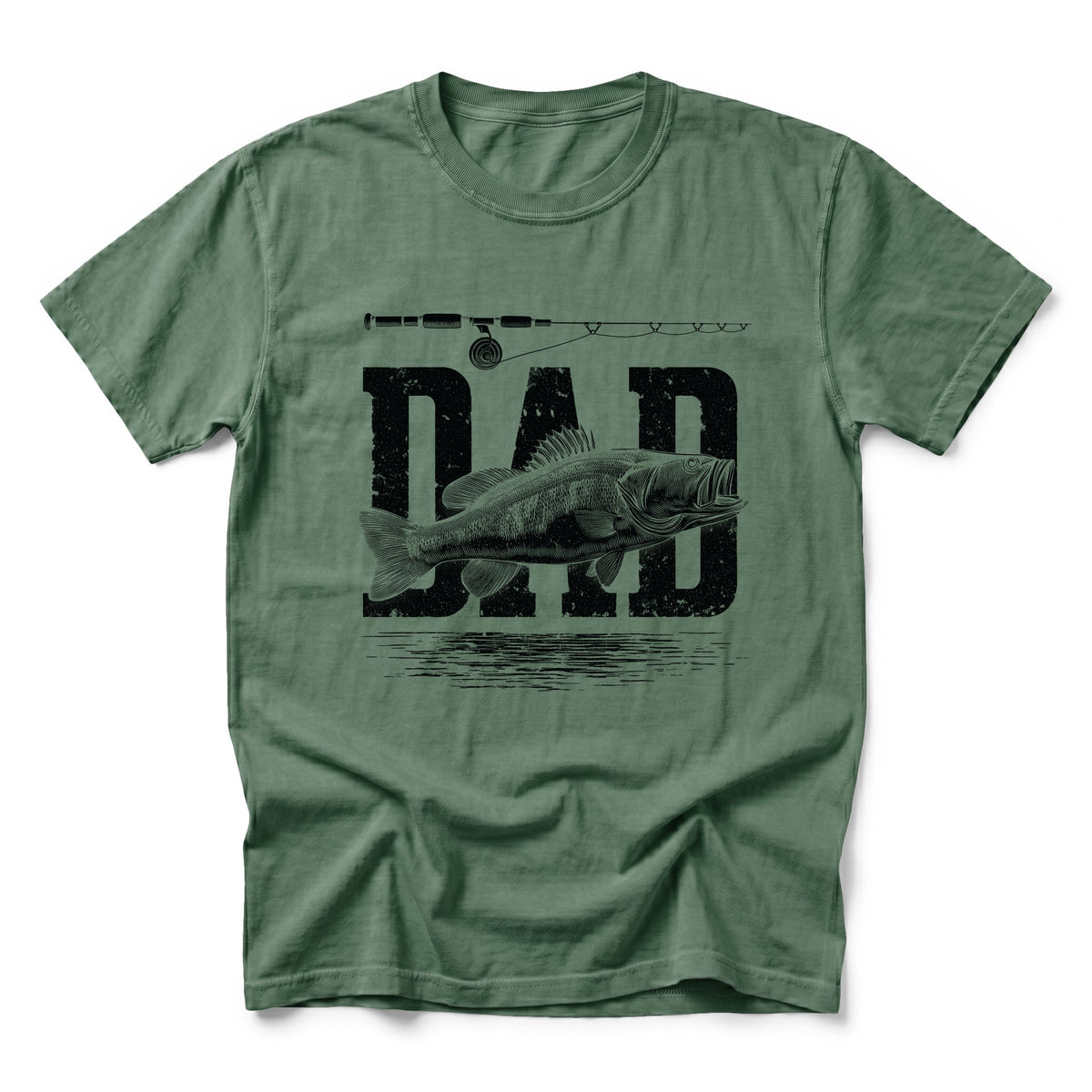 Dad Fishing Distressed - Men's Garment Dyed Graphic T-Shirt product image 5