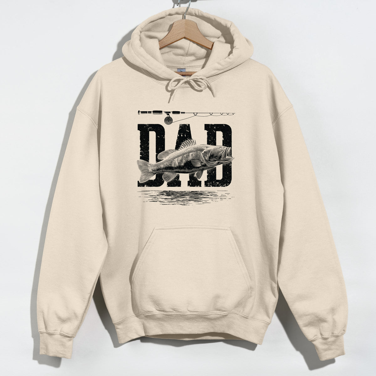 Dad Fishing Distressed - Men's Graphic Hoodie product image 2