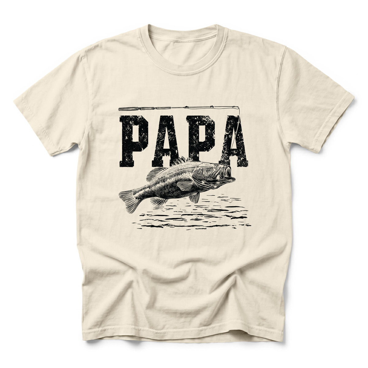 Papa Fishing Distressed - Men's Garment Dyed Graphic T-Shirt product image 2