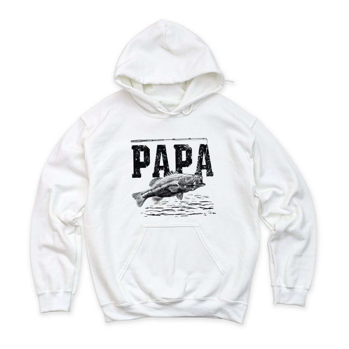 Papa Fishing Distressed - Men's Graphic Hoodie product image 1