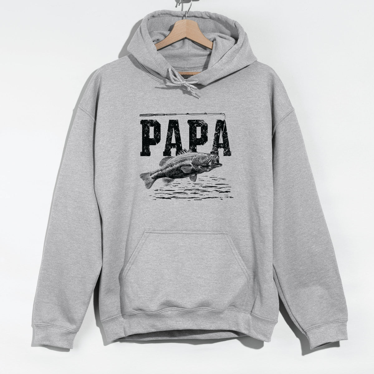 Papa Fishing Distressed - Men's Graphic Hoodie product image 5
