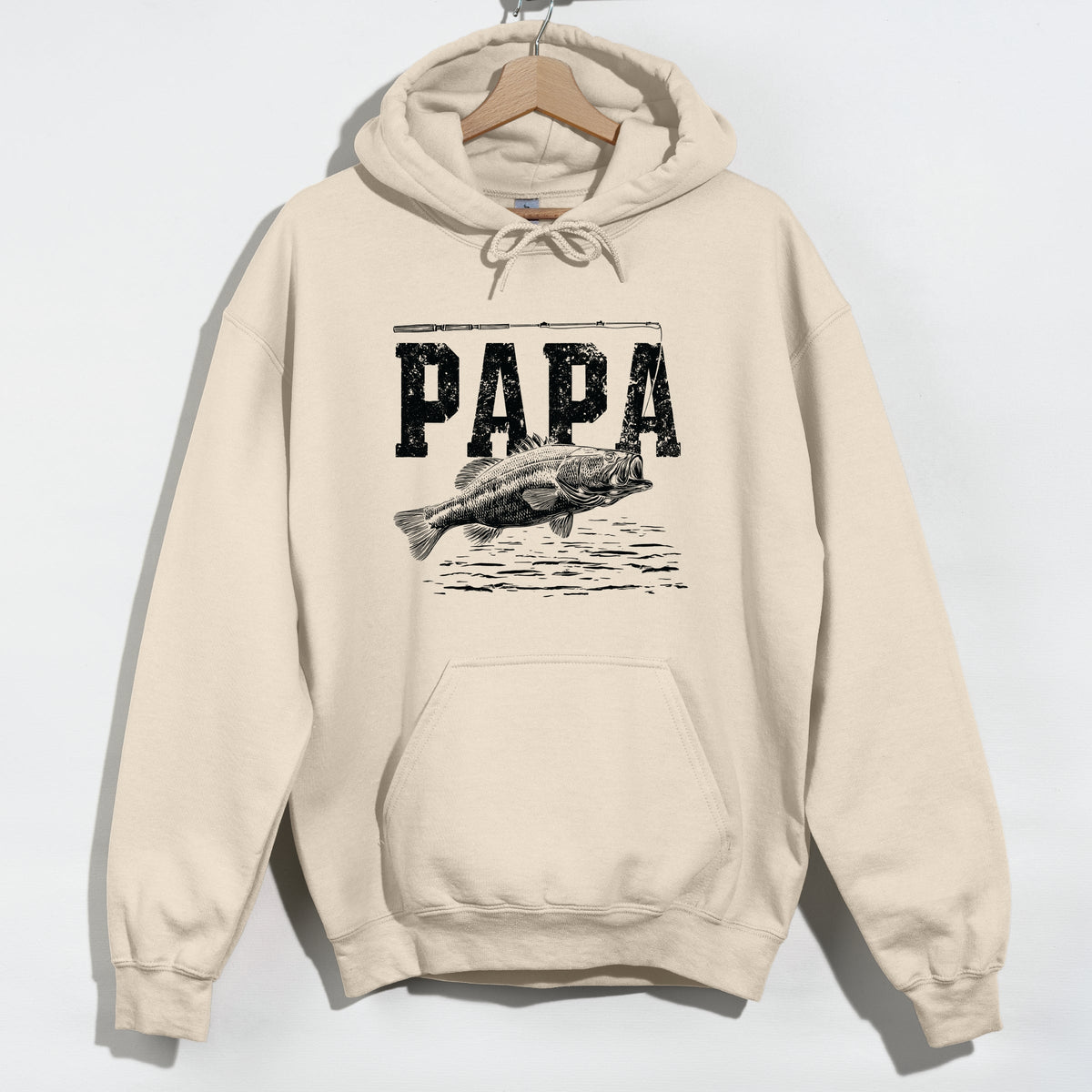 Papa Fishing Distressed - Men's Graphic Hoodie product image 3