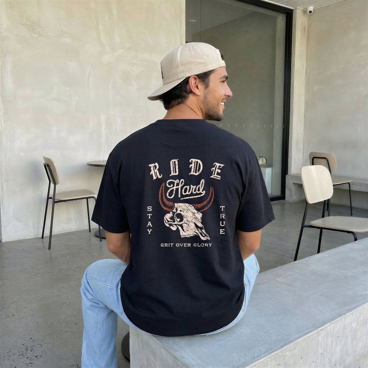 Ride Hard Stay True - Men's Garment Dyed Graphic T-Shirt product image 3