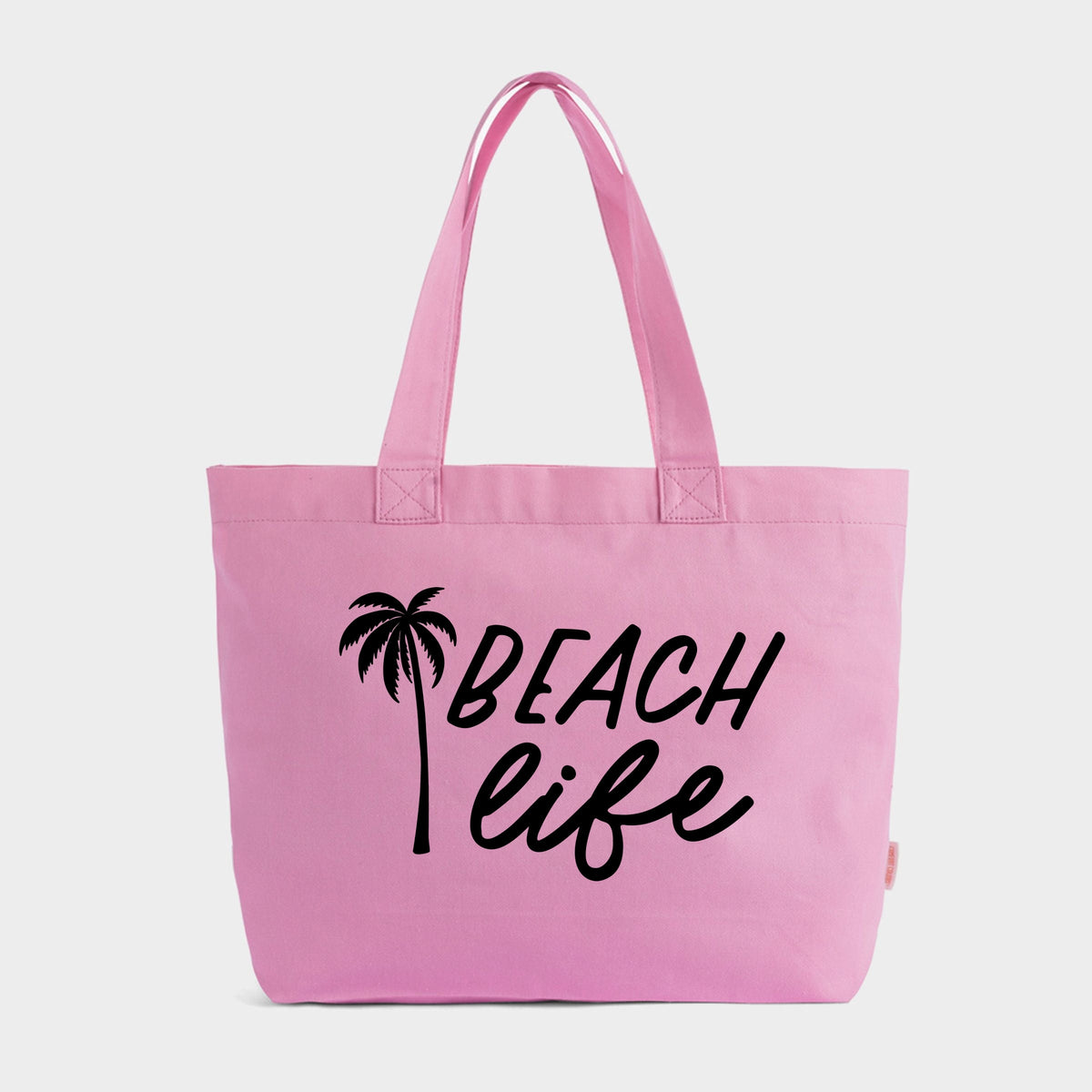 Beach Life Palm Trees - Zippered Canvas Tote