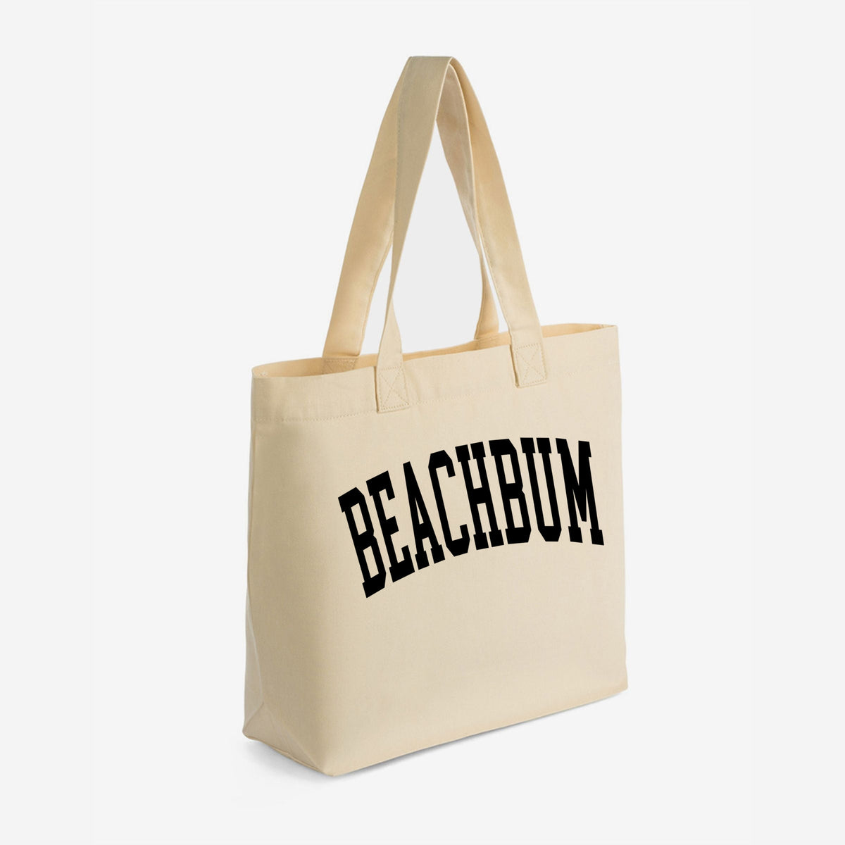 Beach Bum Curved - Zippered Canvas Tote