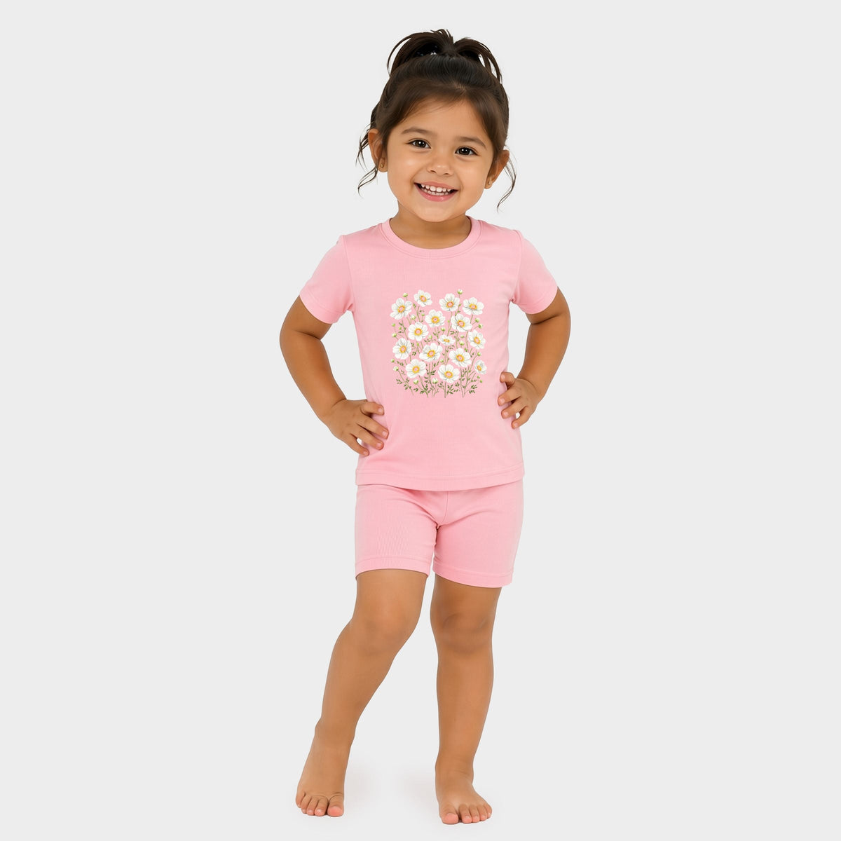 Watercolor Daisies - Toddler Crew Shorts Set product image 8