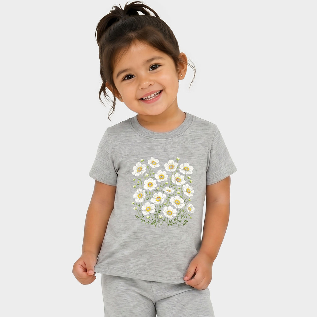 Watercolor Daisies - Toddler Crew Shorts Set product image 2