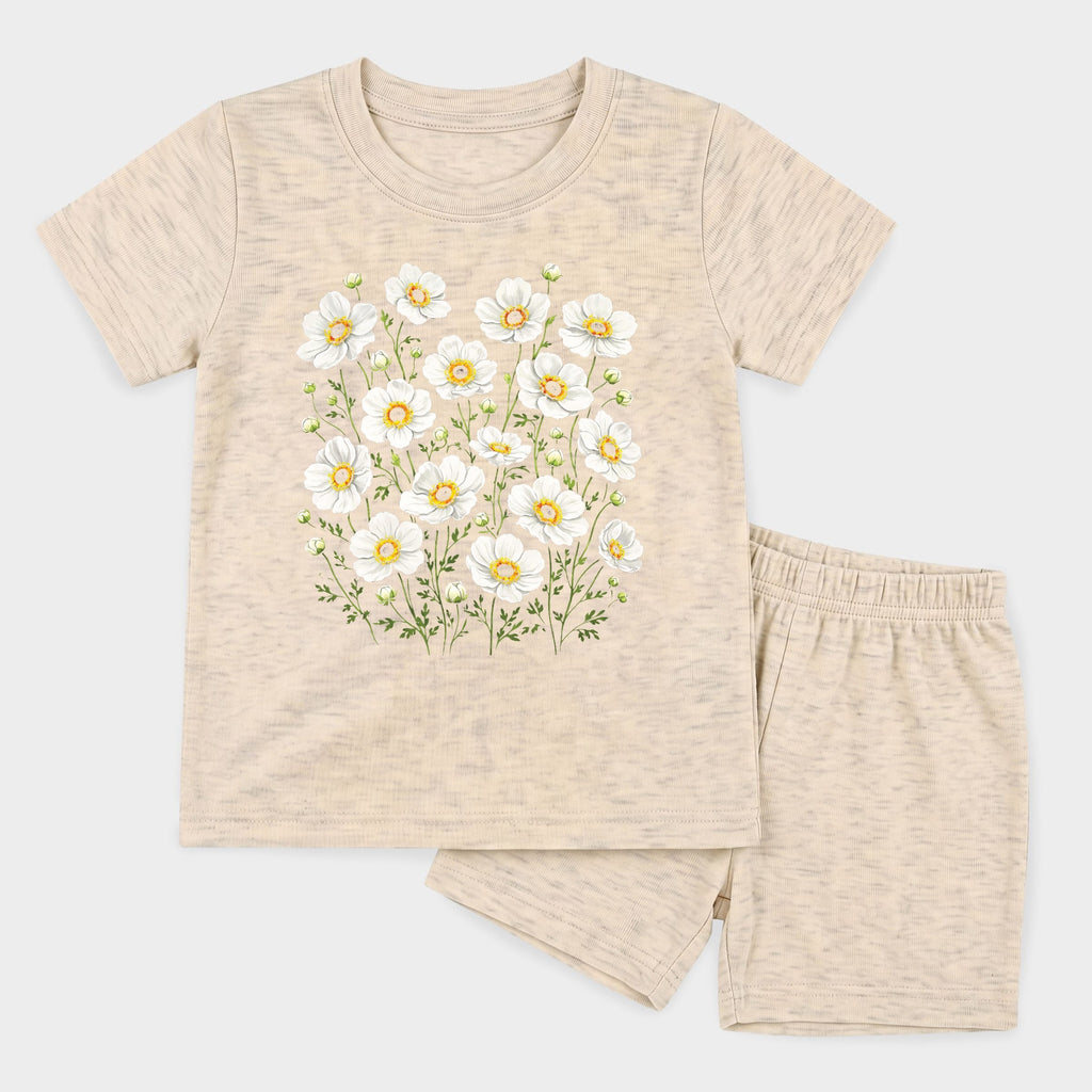 Watercolor Daisies - Toddler Crew Shorts Set product image 12