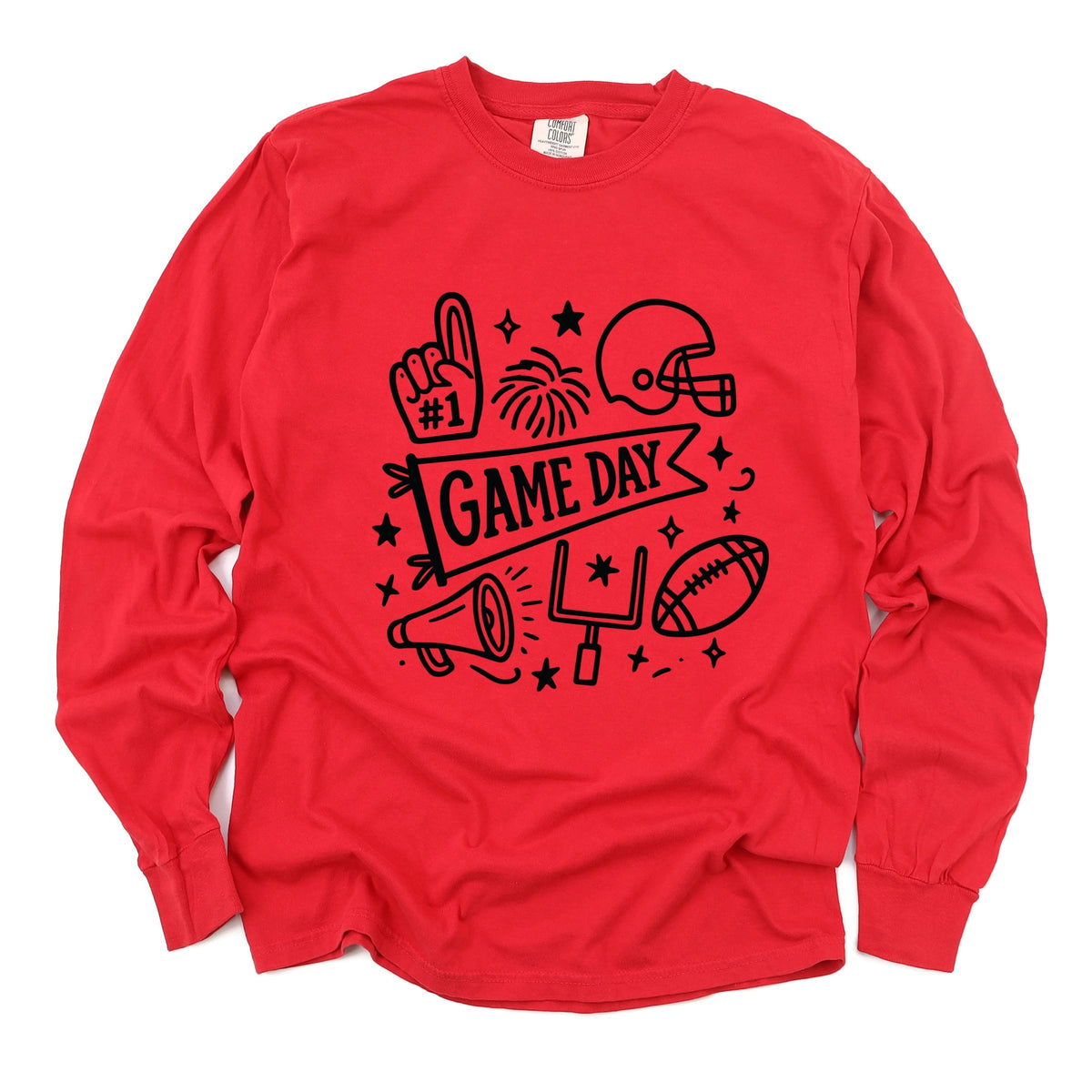 Football Game Day Doodles - Women's Garment Dyed Long product image 2